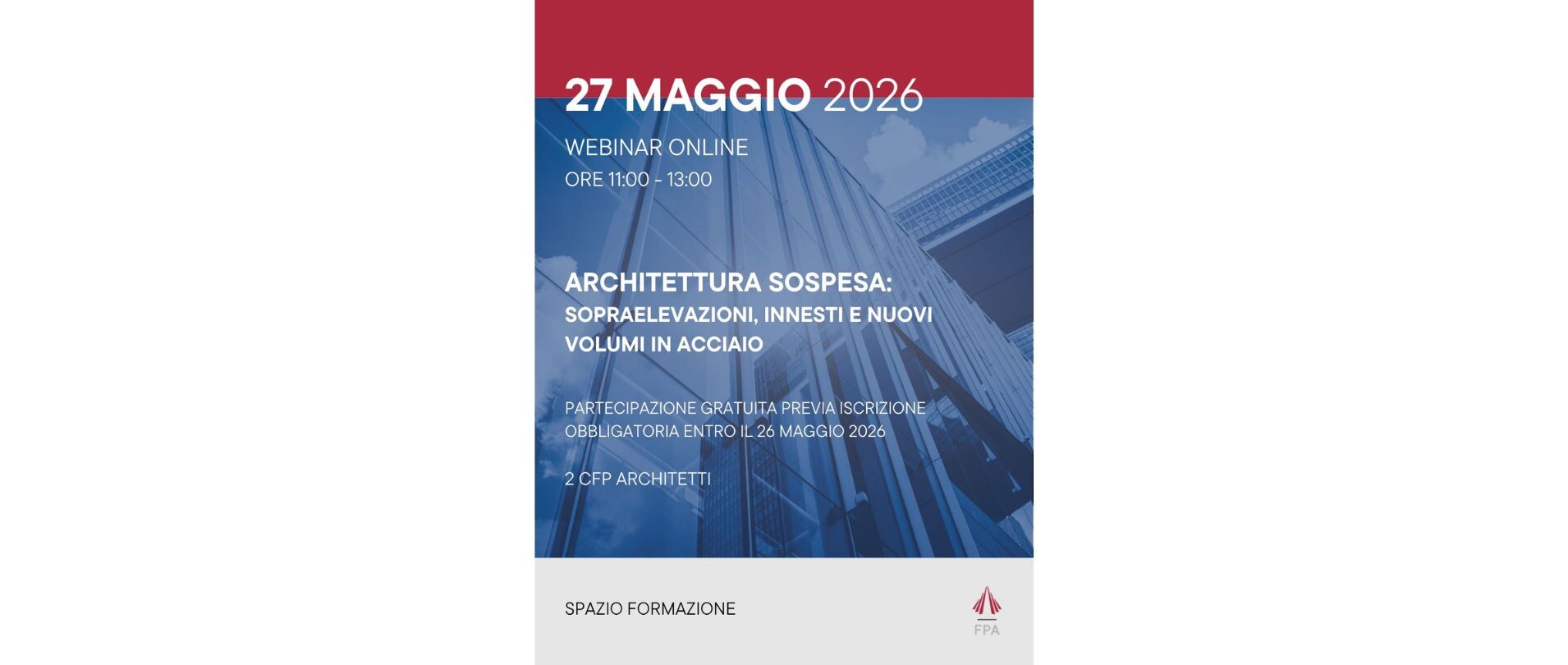 Webinar “Architettura Sospesa” Iscrizioni aperte fino al 26 maggio